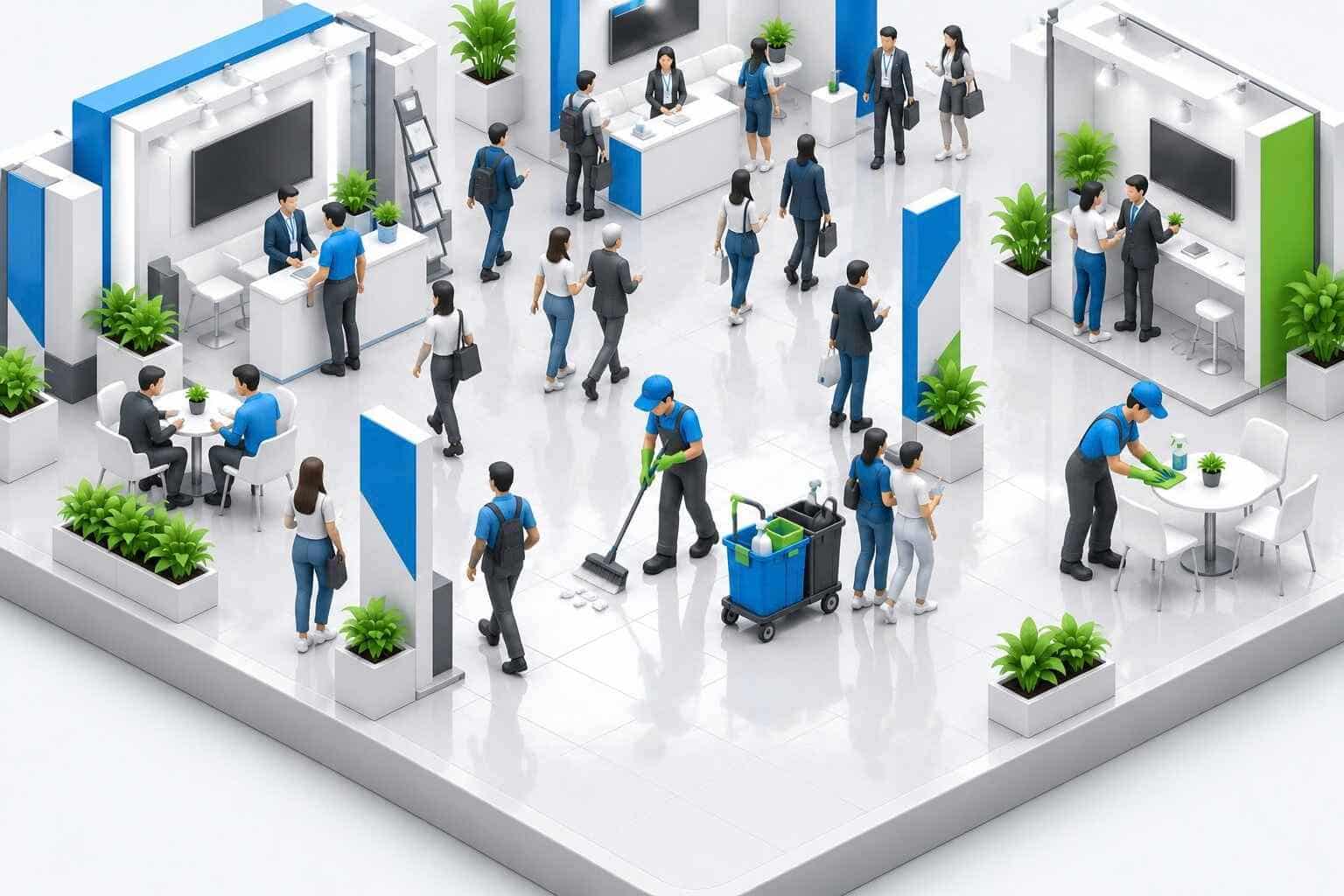 Limpieza de eventos ilustracion limpieza de convenciones SERVICIOS DE LIMPIEZA EN MÉXICO